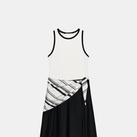 Kombinované midi šaty se šátkem, Zara, 1299 Kč