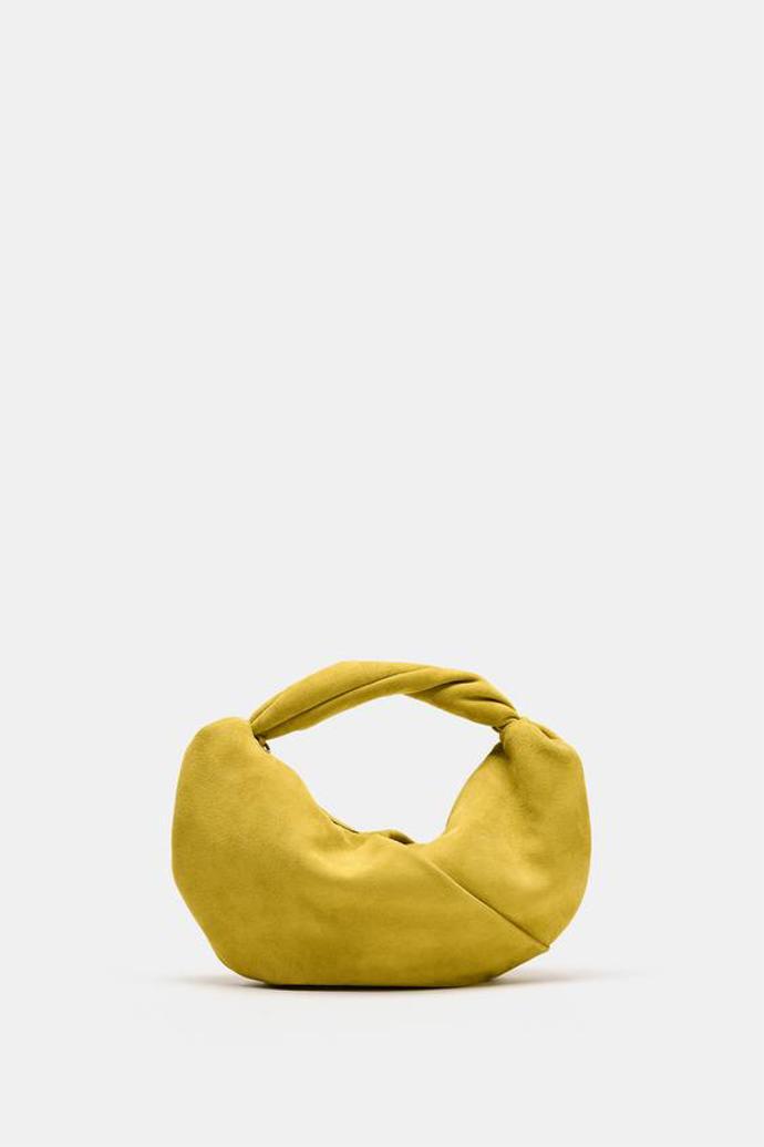 Kožená kabelka do ruky s nabíráním, Zara, 2299 Kč