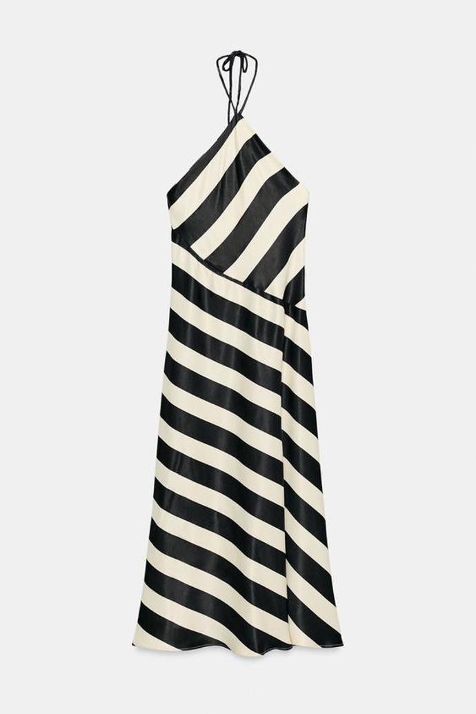 Midi šaty halter s proužky, Zara, 1199 Kč