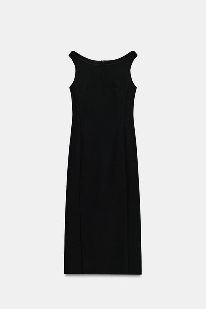 Midi šaty s lodičkovým výstřihem, Zara, 1199 Kč