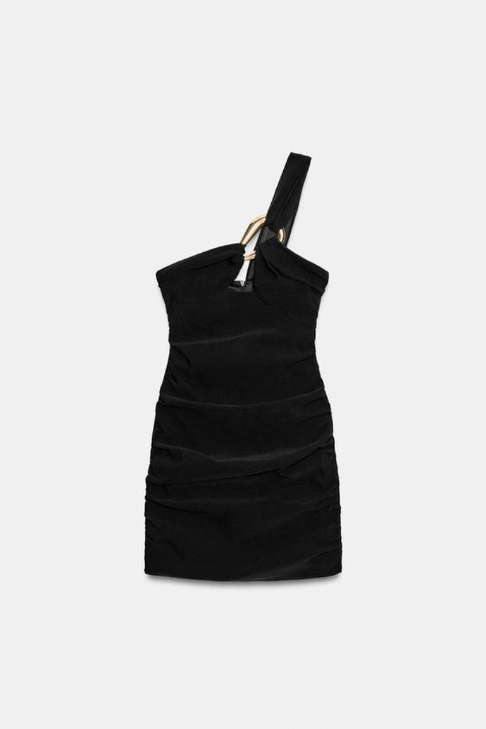 Nařasené mini šaty s ozdobou, Zara, 849 Kč