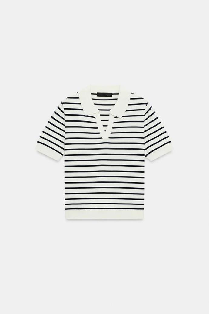 Proužkovaná úpletová polokošile, Zara, 649 Kč