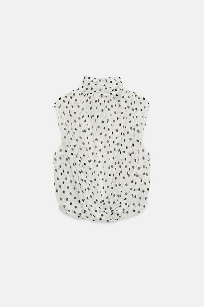 Řasený balonový top, Zara, 649 Kč