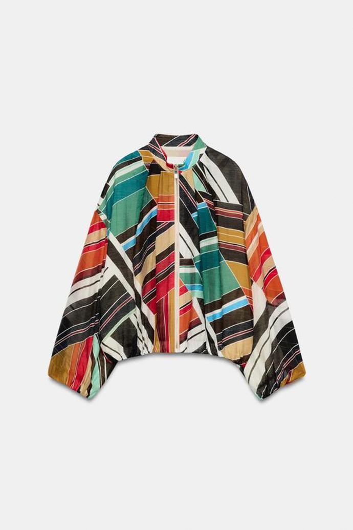 Vzorovaná bunda bomber, Zara, 999 Kč