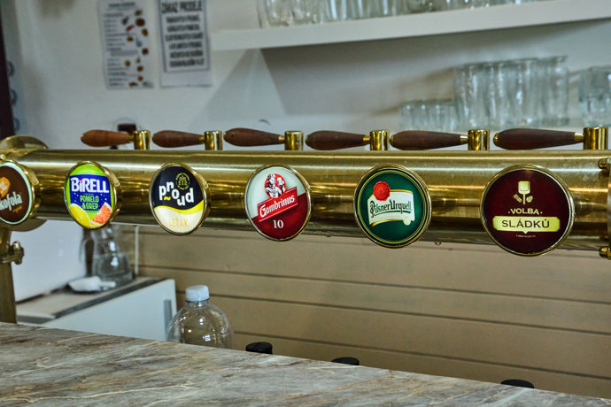 Nabídka piv v restauraci Hamrovka. 