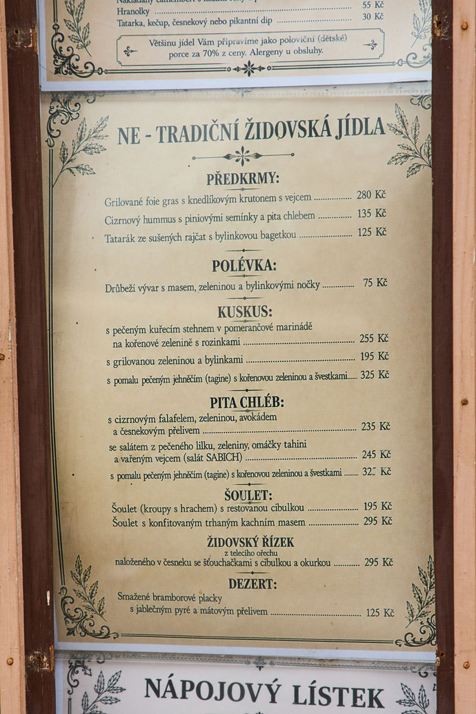 Restaurace Plačkova se soustředí na židovskou kuchyni. 