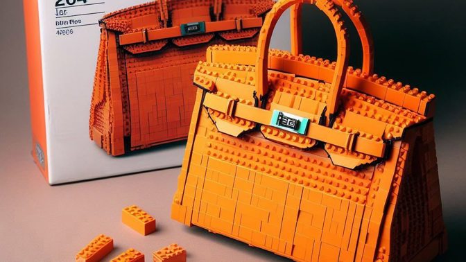 Fiktivní LEGO kabelka Birkin od Hermés
Fiktivní LEGO kabelka Birkin od Hermés