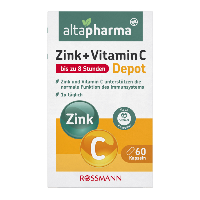 Vitamin C a zinek, Rossmann, 64,90 Kč.