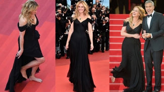 Herečka Julia Roberts se prošla v Cannes po červeném koberci bosa