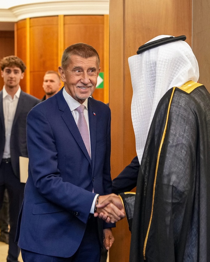 Předseda vlády na slavnostní recepci pořádanou u příležitosti státního svátku Království Saúdské Arábie.