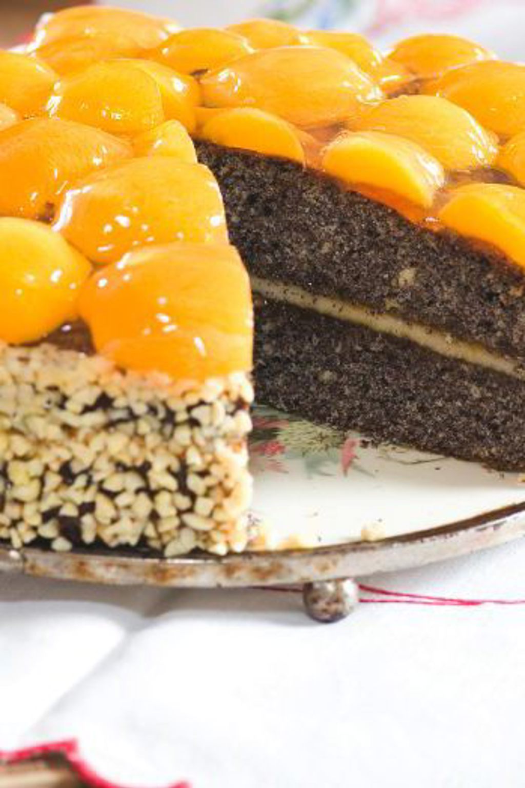 Recept na makový koláč s meruňkami. Pořiďte si zásobu dentálních nití