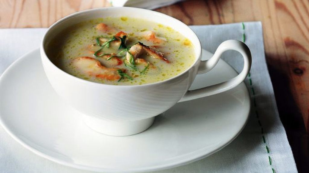 Recept na krémovou květákovou polévku s kuřetem
