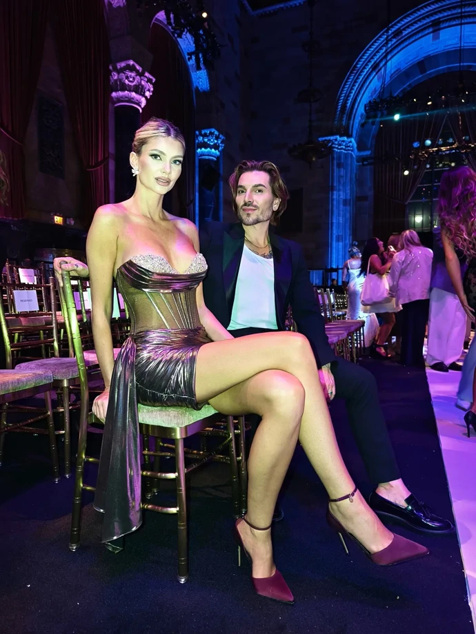 Miss Universe Anna Ličková a Sam Dolce na Fashion Weeku.