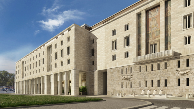 Vizualizace římského hotelu Bulgari
