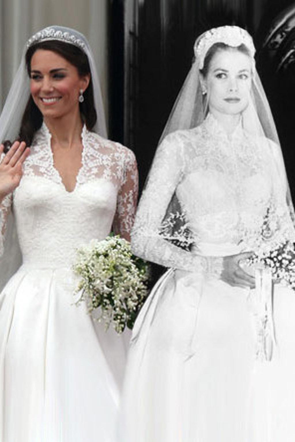 Stejné šaty na královské svatbě? Kate vs. Grace Kelly Stejné šaty na královské svatbě? Kate vs. Grace Kelly