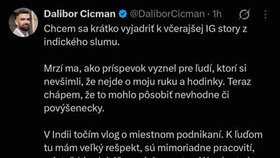 FOTO: Dalibor Cicman se to následně snažil vysvětlit na sociálních sítích tím, že to prý nebyla jeho ruka.