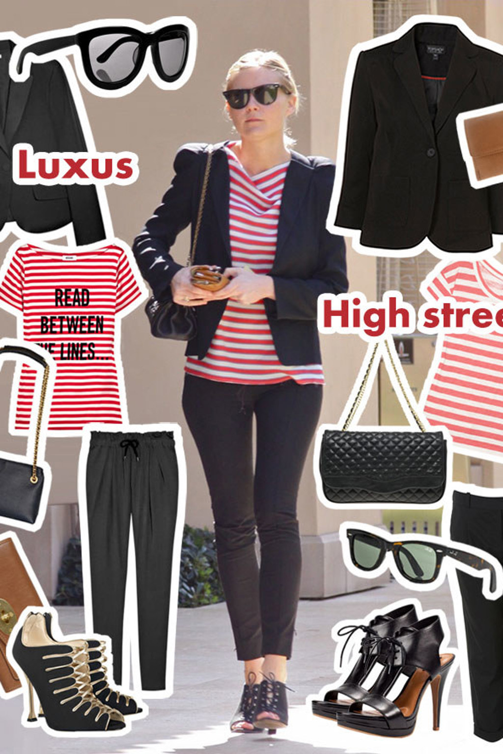 Styl podle Kirsten Dunst: Stejný outfit, dva rozpočty