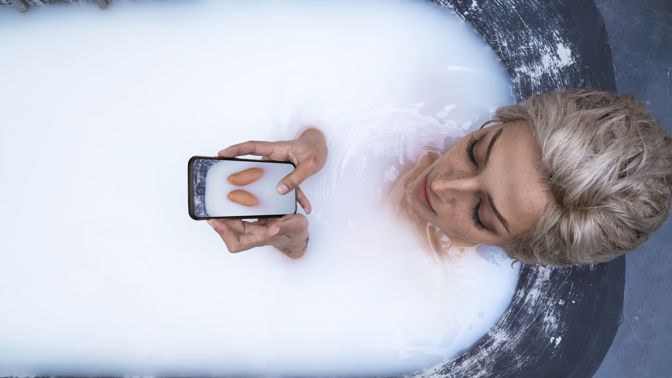 Woman taking selfie