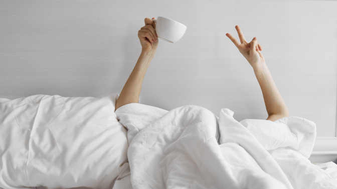 Woman with a mug of coffee