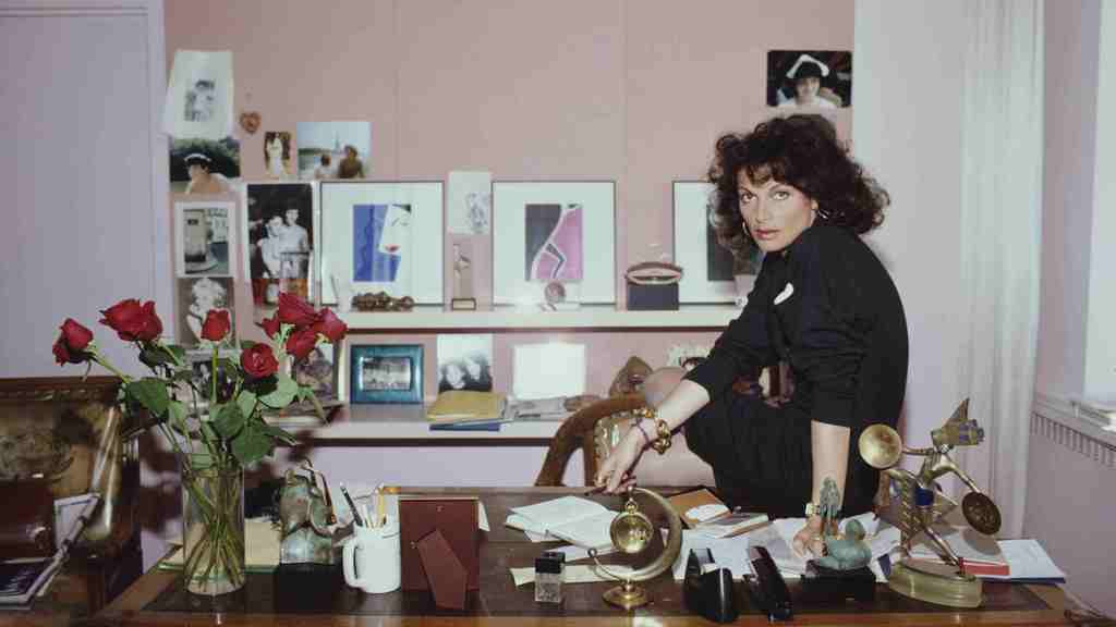 Belgian born American fashion designer Diane Von Furstenberg in her studio, April 1987. Belgian born American fashion designer Diane Von Furstenberg in her studio, April 1987.