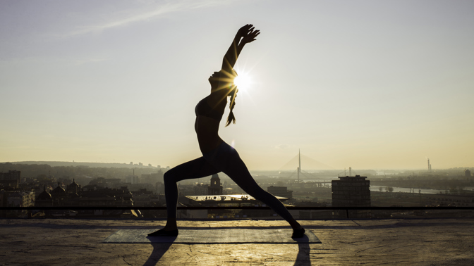 woman doing yoga