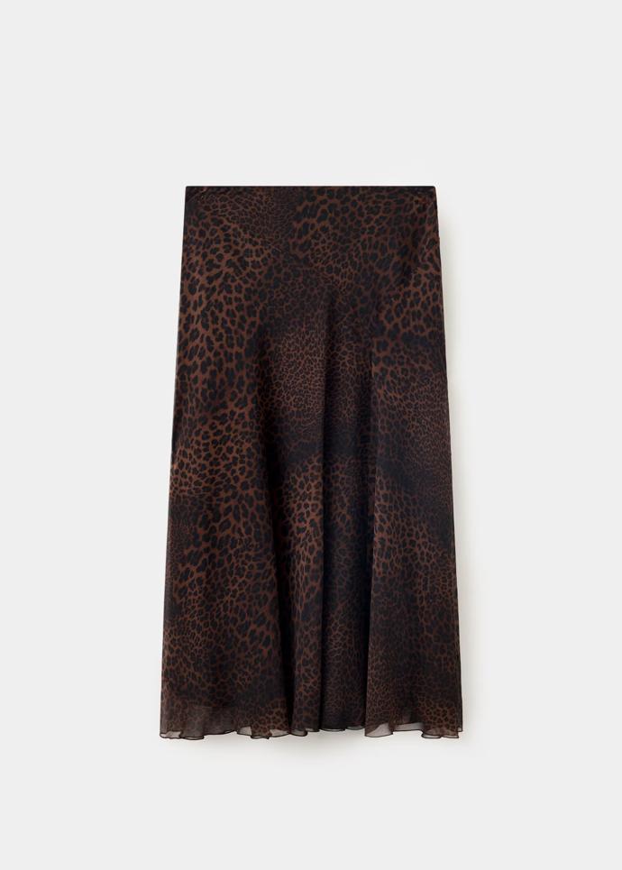 Asymetrická sukně s leopardím potiskem, Mango, 999 Kč