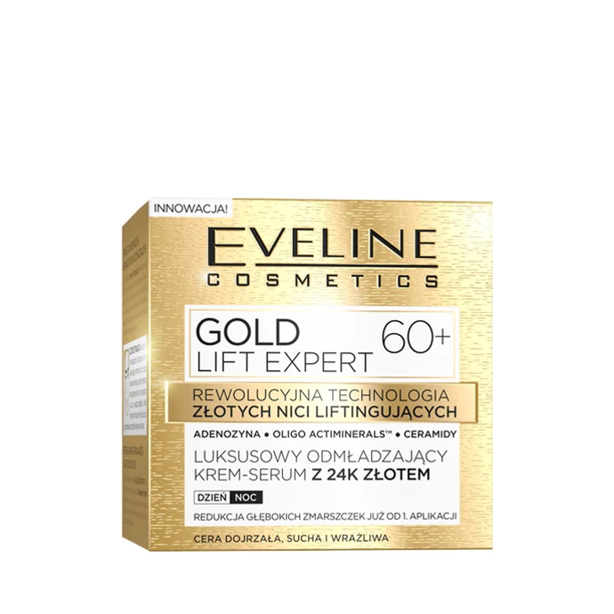 Omlazující krém-sérum s 24k zlatem pro 60+, Eveline Cosmetics, 173 Kč