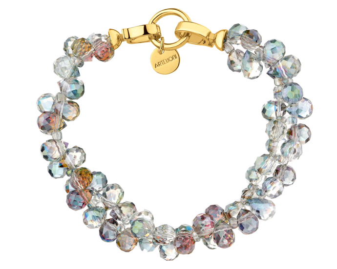 Pozlacený náramek z mosazi se skleněnými detaily, Apart, 1290 Kč