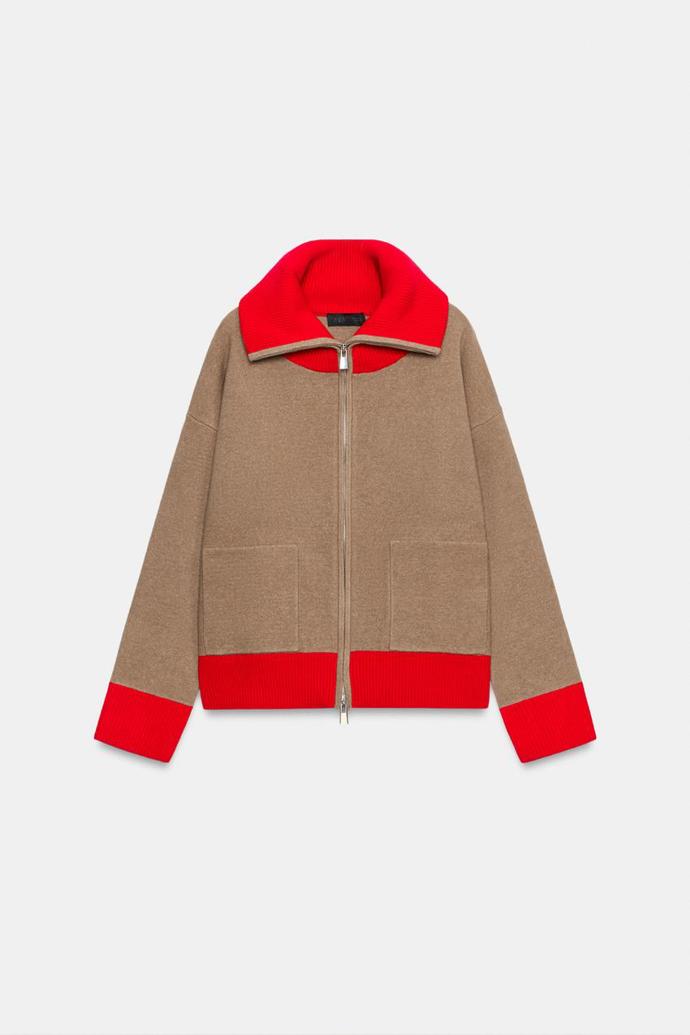 Kombinovaný úpletový kardigan, Zara, 1799 Kč