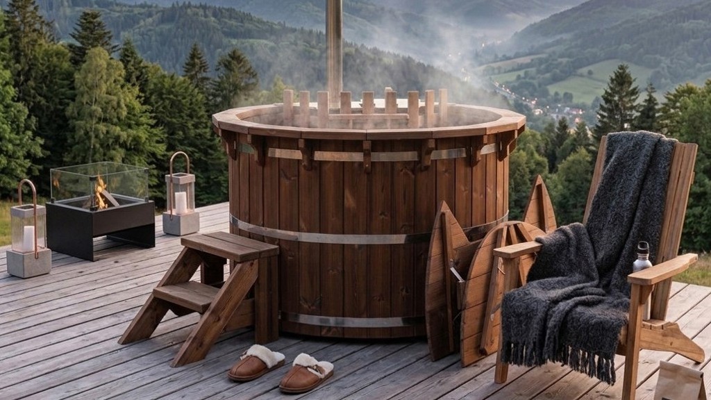 Zahřejte se v sudu: Horká venkovní lázeň hot tub nepotřebuje elektřinu ani filtraci