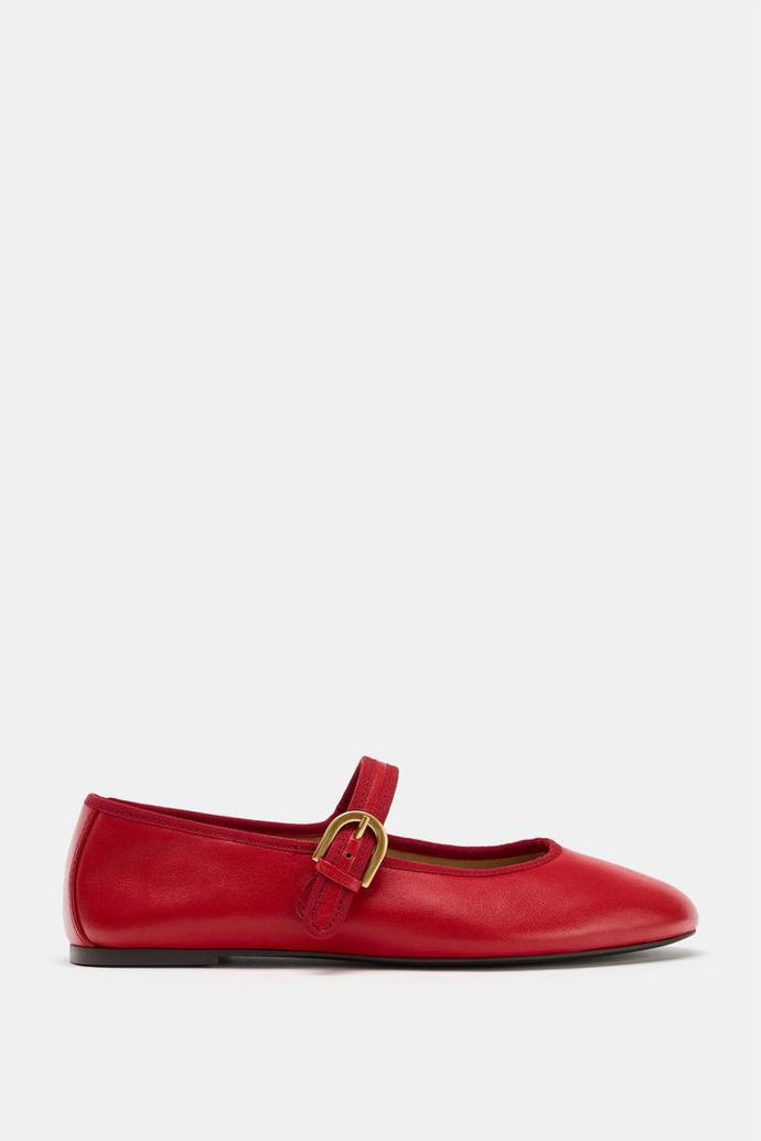 Kožené ploché baleríny, Zara, 1299 Kč