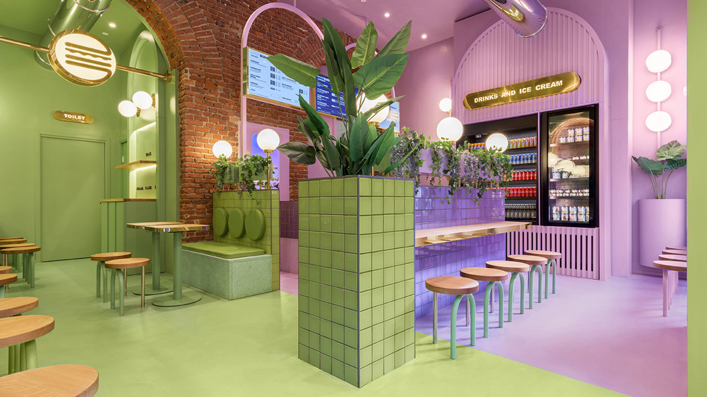 Restaurace Bun v Miláně, design Masquespasio Restaurace Bun v Miláně, design Masquespasio