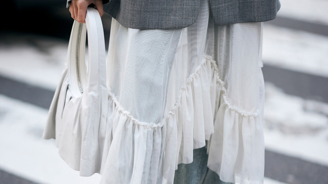 Skirt over pants trend