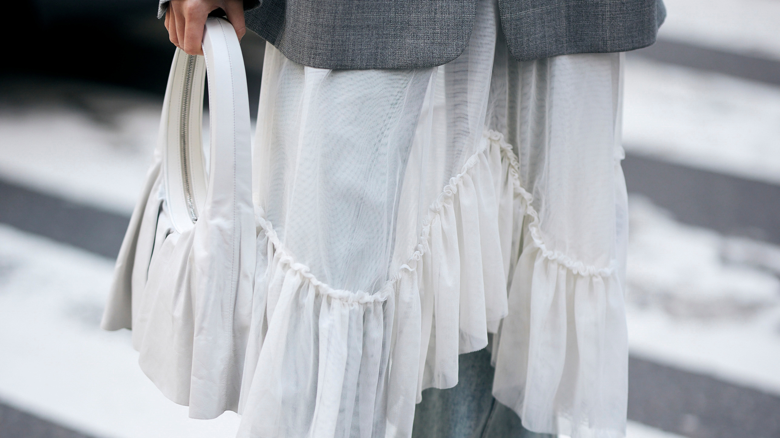 Skirt over pants trend