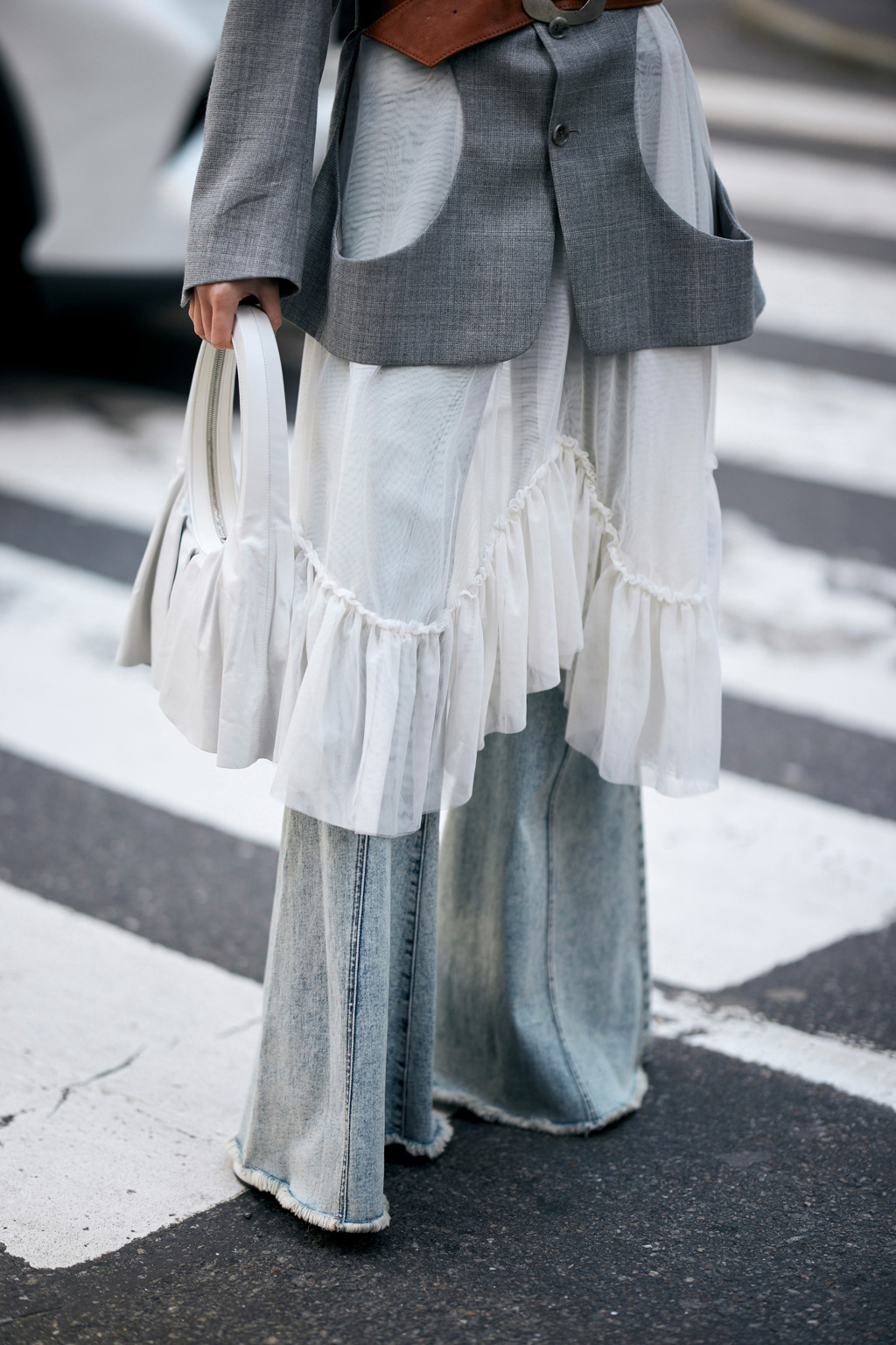 Skirt over pants trend Skirt over pants trend