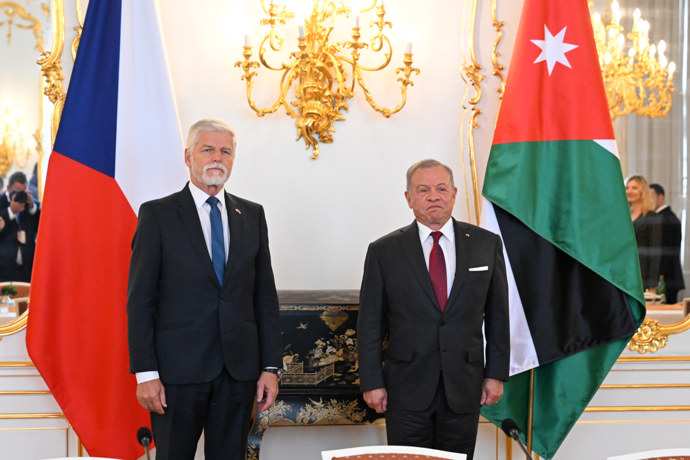 Prezident Petr Pavel s jordánským králem.
