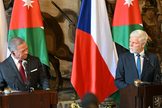 Prezident Petr Pavel s jordánským králem.