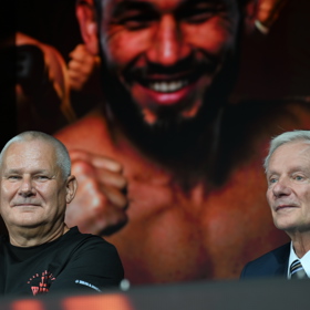 Sládek s Kájínkem na tiskové konferenci G MMA.