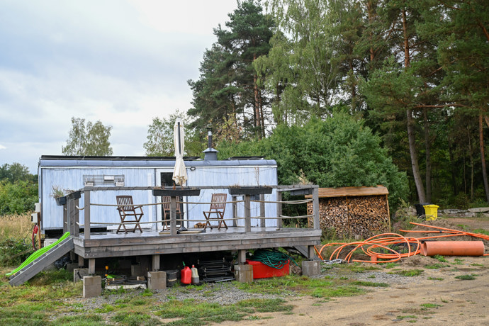 Maringotka na farmě, kde vše začalo.