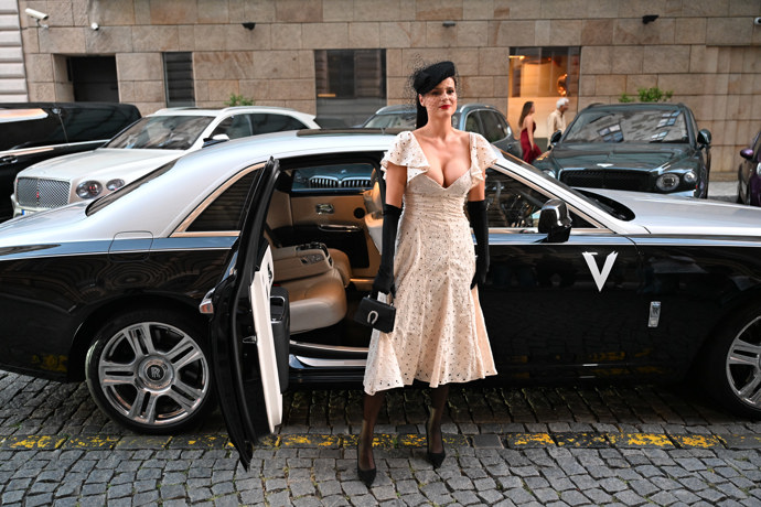 Ornella Koktová na přehlídce Vandy Jandy.