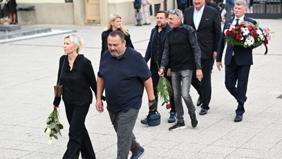 FOTO: Ivan Vodochodský a Jan Punčochář na pohřbu Richarda Tesaříka.