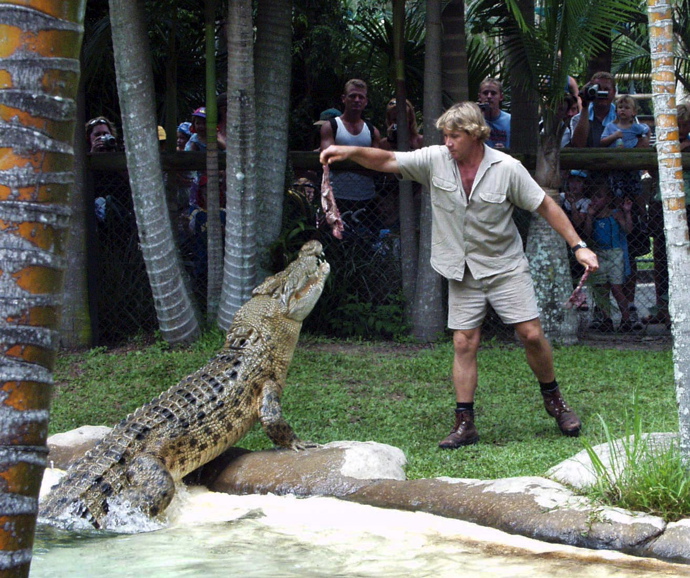 Steve Irwin se zvířat nebál. 