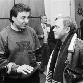Karel s Karlem Gottem před společným vystoupením Karel s Karlem Gottem před společným vystoupením