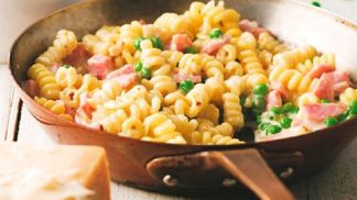 Recept na fusilli s hráškem a šunkou