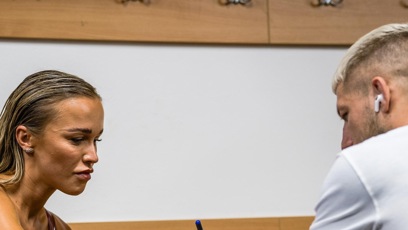 FOTO: Radek Roušal a Nela Slováková v šatně.