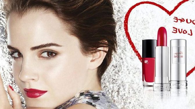 Rudé rty Emmy Watson pro Lancôme