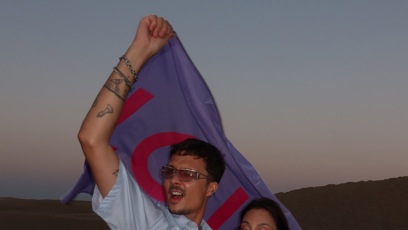 FOTO: Kundosaki s Otakarem Šenkýřem během presstripu Love Island.