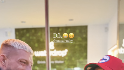 FOTO: Radek Roušal s Bárou Mlejnkovou po zápase s Magardem.