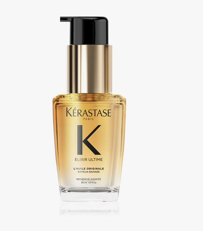 Vlasový olej Kérastase Elixir Ultime L’huile Originale dodá výživu všem typům vlasů. Přináší vysokou úroveň lesku a okamžitou hebkost, díky které jsou vlasy poddajnější a snadněji se upravují.  719 Kč