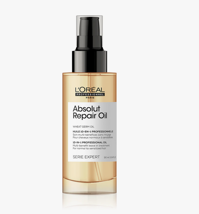 Multifunkční olej Serie Expert Absolut Repair Gold Quinoa + Protein s obsahem pšeničných klíčků vyživuje a chrání vlasové vlákna, propůjčuje jim zářivý lesk a sametovou hebkost. 700 Kč